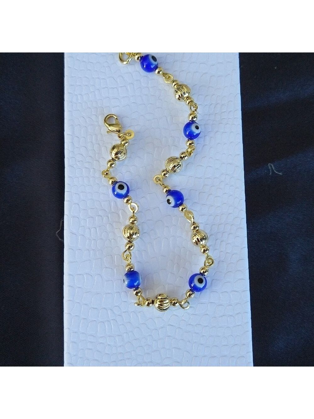 NWOT Blue Evil Eye Link Bracelet - Picture 3 of 5